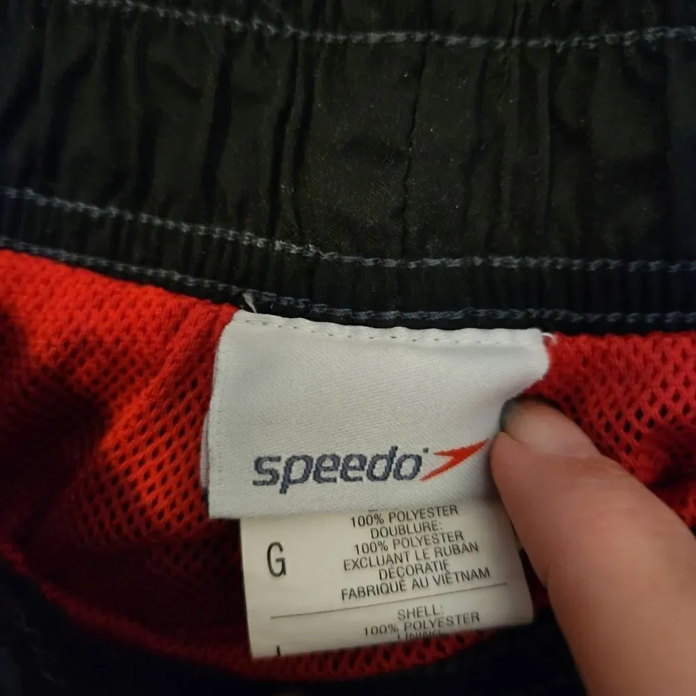 Speedo Mens Swim Trunks Elastric Waisy Pockets Mesh Lined Size Large